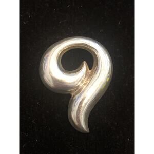 Sterling Silver Puffy Abstract Modernist Brooch 925 15.17g